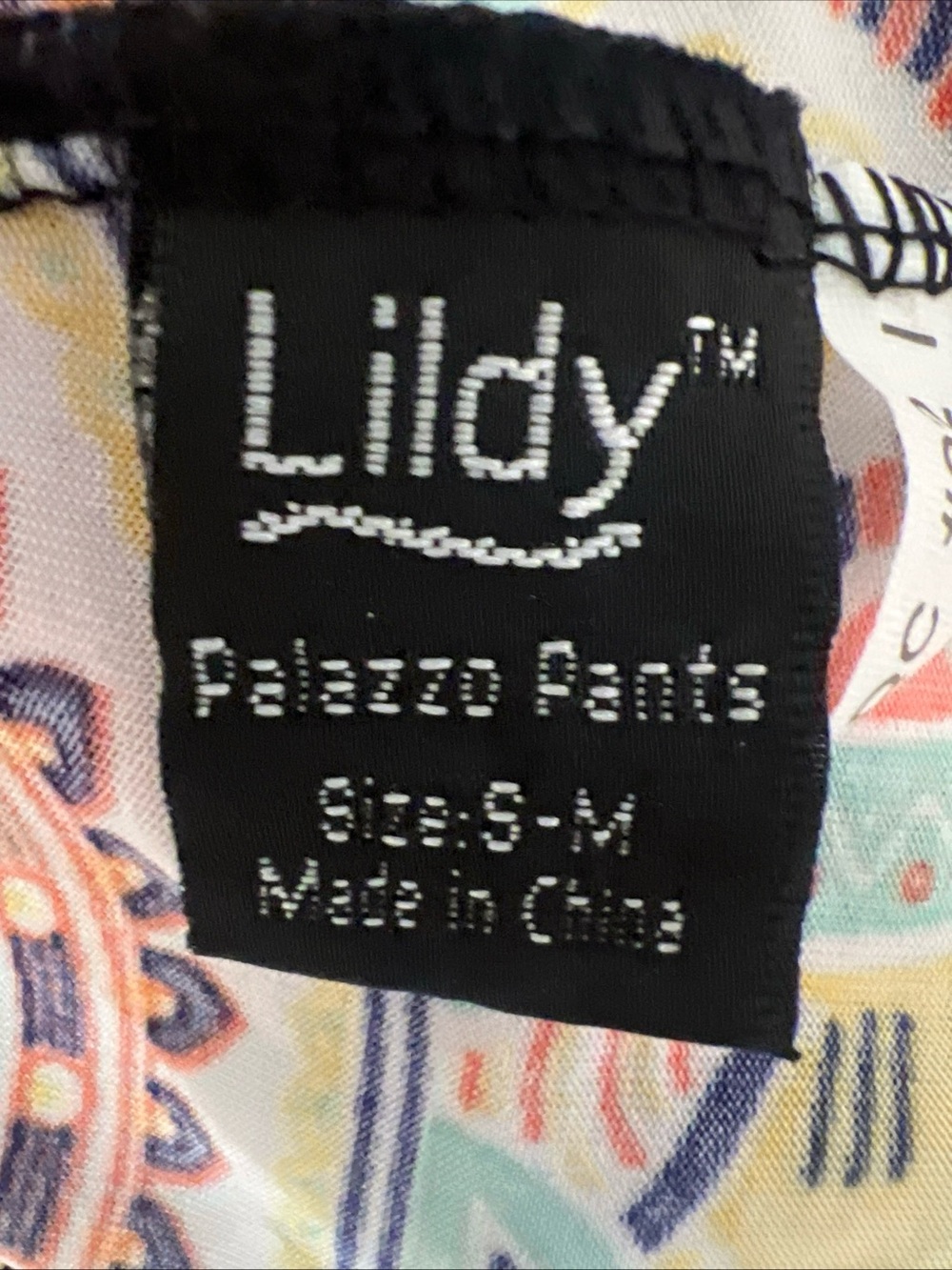 Lildy Palazzo Pants S/M Boho Paisley Wide Leg Pull On Stretch Lounge Beach - Picture 5 of 8